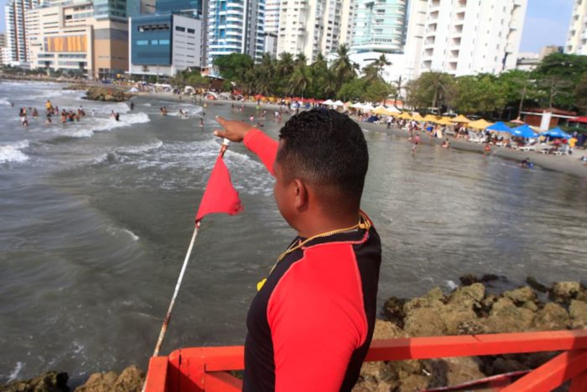 Permanecer debajo del agua y en el mismo punto al menos 90 segundos, fue la prueba con la que se midió la tranquilidad y capacidad pulmonar de los salvavidas. Archivo