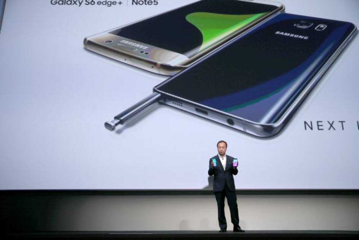 Samsung presentó el Galaxy S6 edge+ y el Galaxy Note5. AP Mary Altaffer