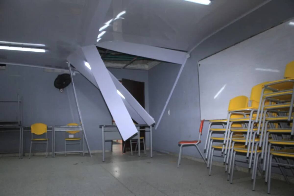 Denuncian colapso de techo en la Escuela Normal Superior de Cartagena