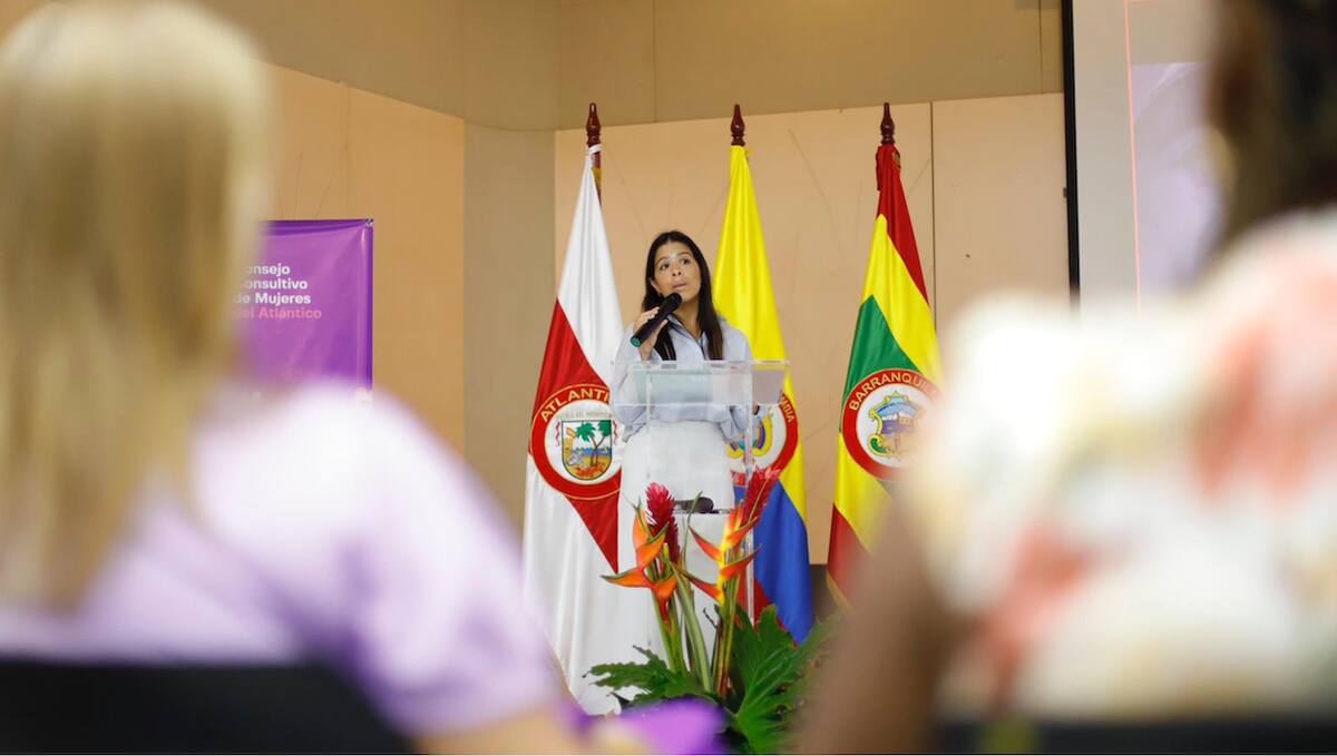 María Lourdes Dávila, secretaria de la Mujer y Equidad de Género, durante la instalación del Consejo Consultivo de Mujeres del Departamento del Atlántico. //Cortesía.