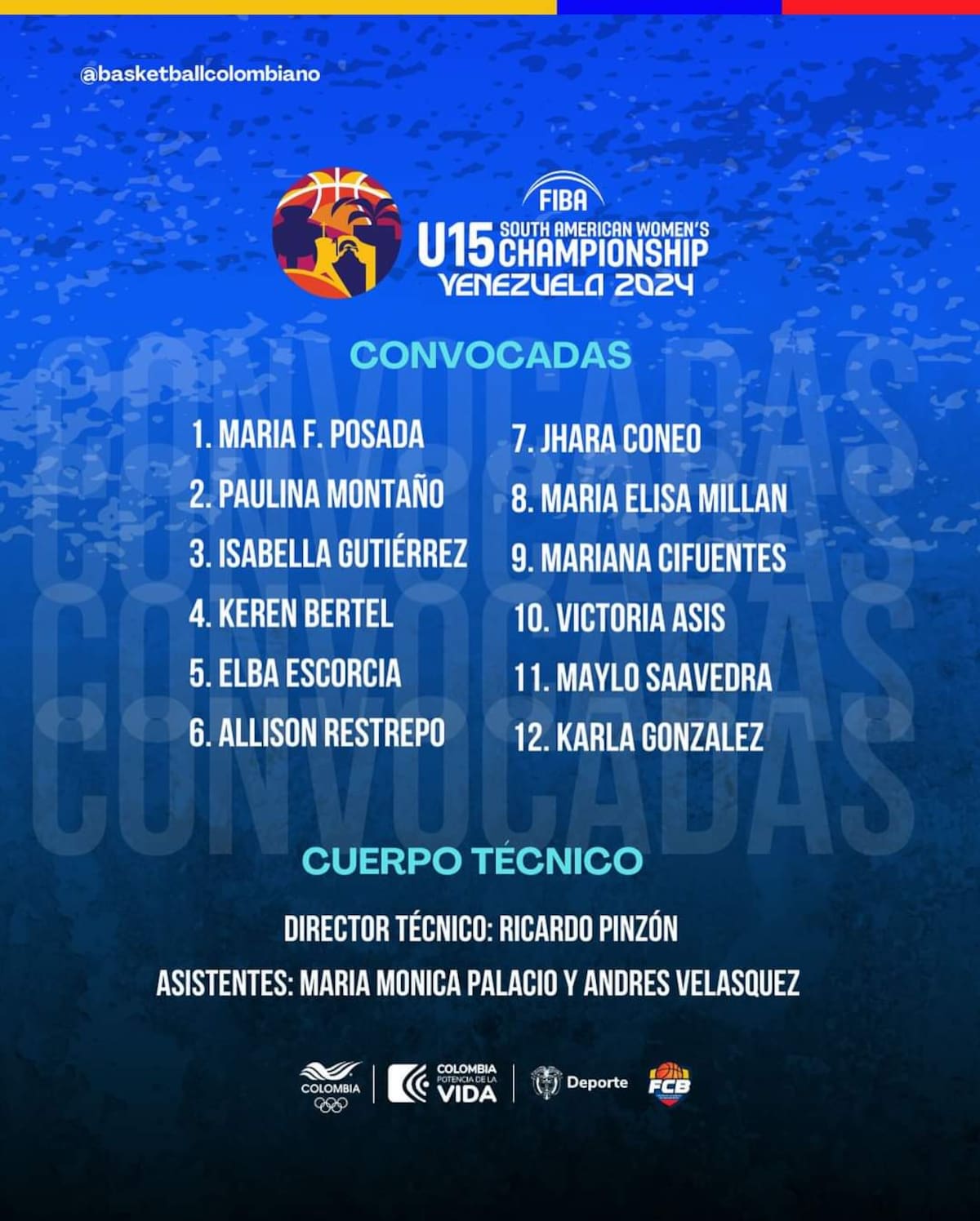 Selección Colombia Femenina de Baloncesto.