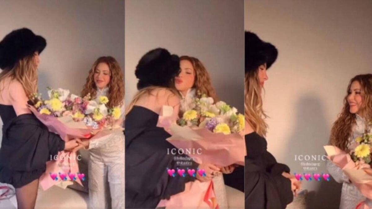 Belinda sorprndió a shakira con flores en su último concierto en México. //Foto: tomada de redes sociales.
