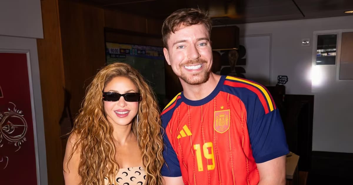 La cantante barranquillera y el creador de contenido estadounidense hablaron sobre un posible proyecto educativo en el país. Foto: @shakira.