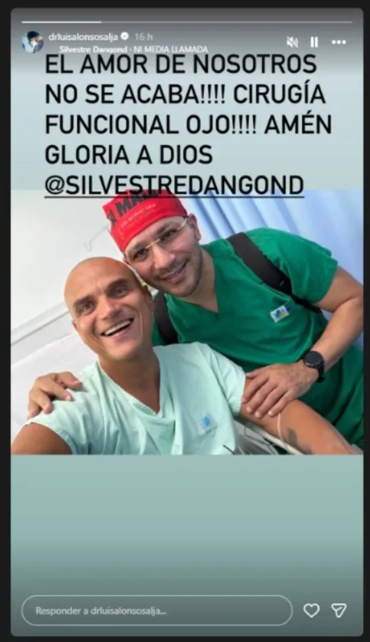 Silvestre Dangond fue sometido a una cirugía. //Foto: @drluisalonsoalja.