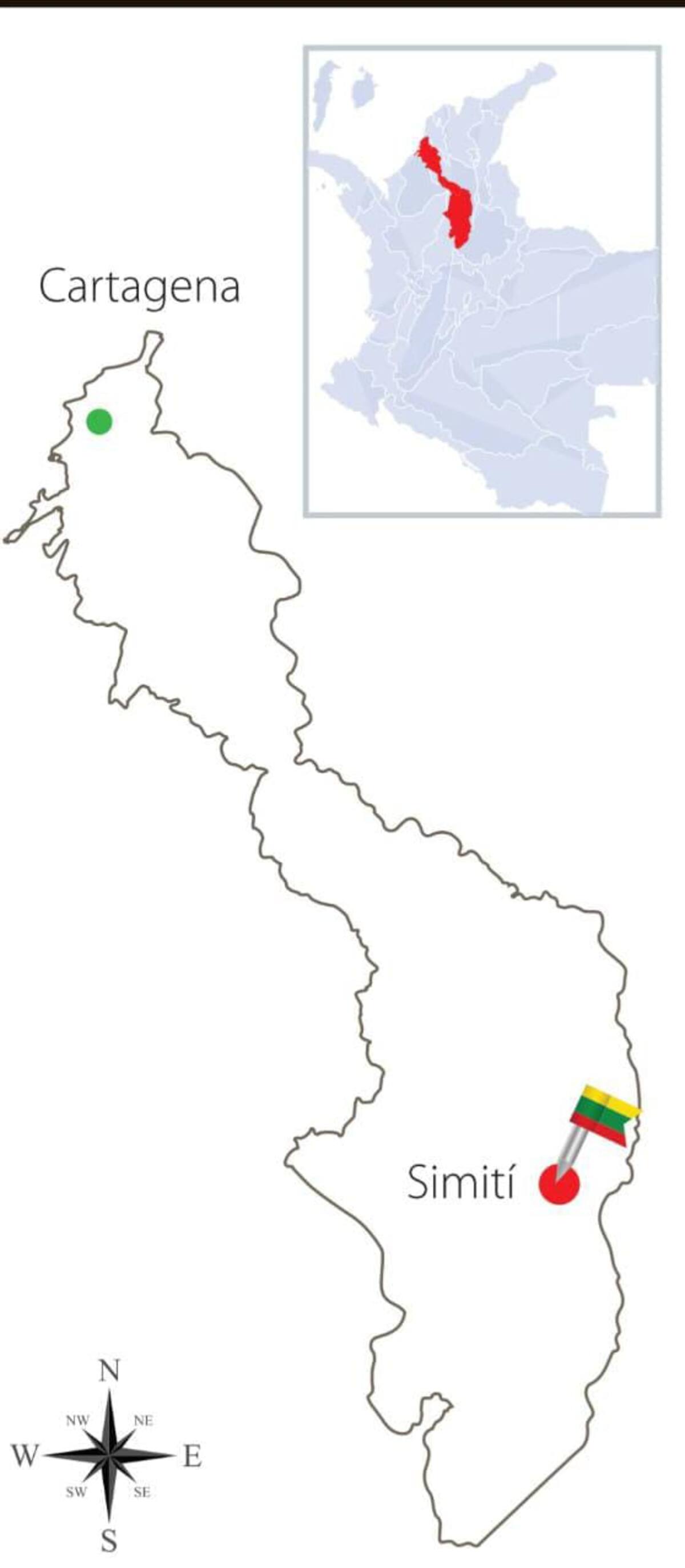Ubicación el mapa departamental de este municipio del sur.