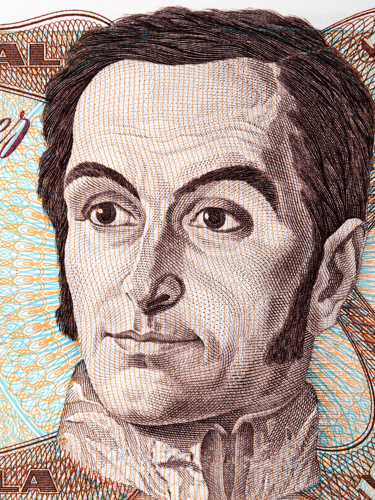 Retrato de Simón Bolívar.