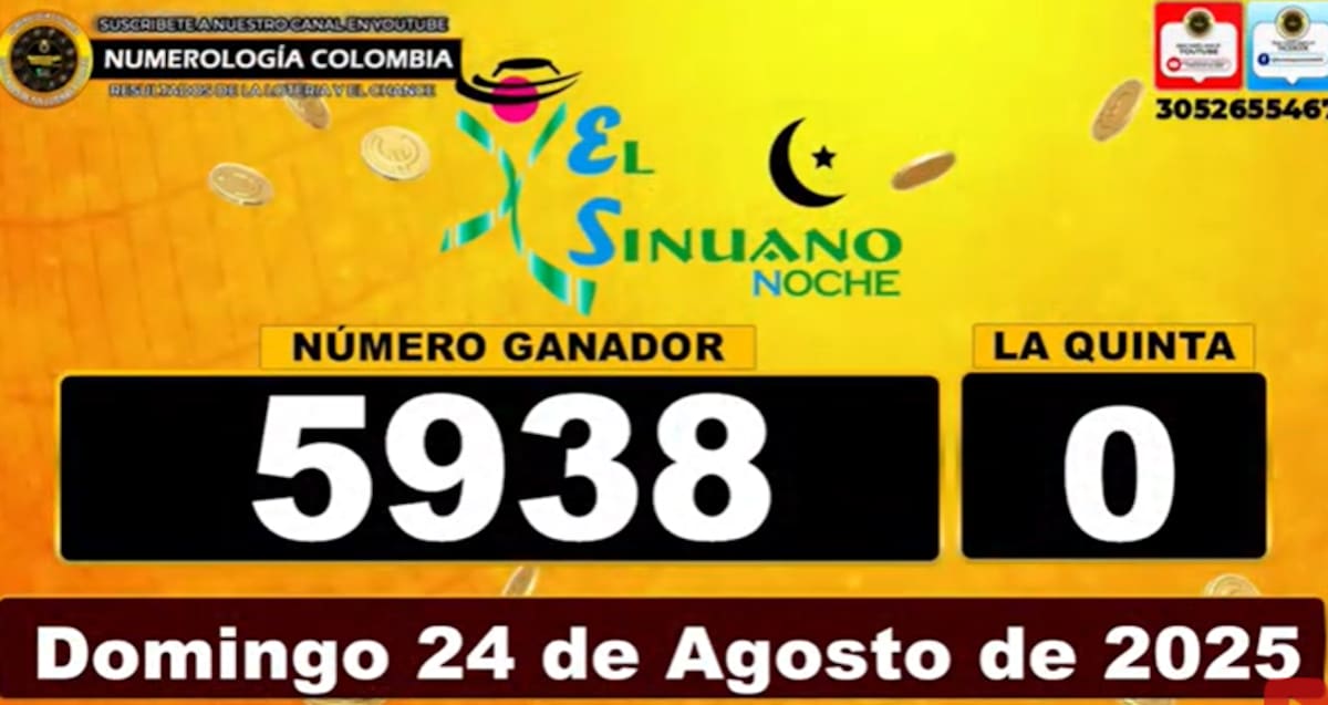 Sinuano Noche 24 de agosto de 2025. // Foto: captura de pantalla