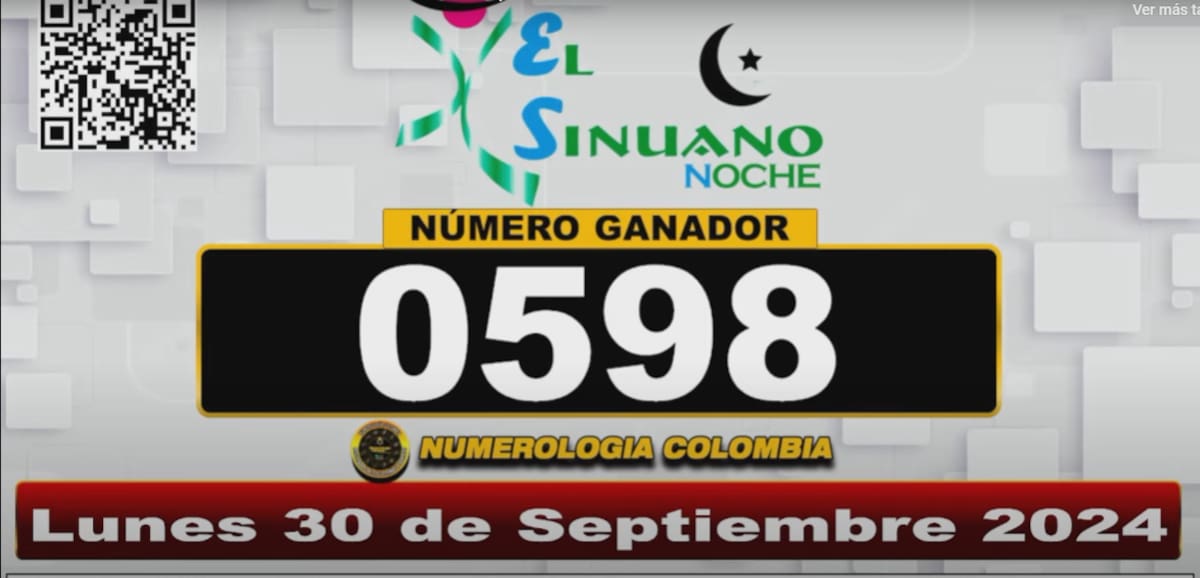 Resultado de Sinuano Noche 30 de septiembre. // Captura.