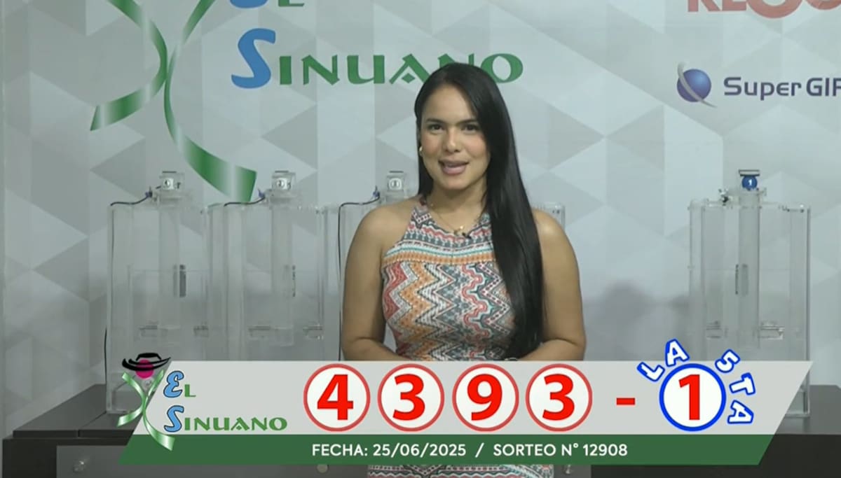 Resultado de El Sinuano Noche del 25 de junio de 2025.