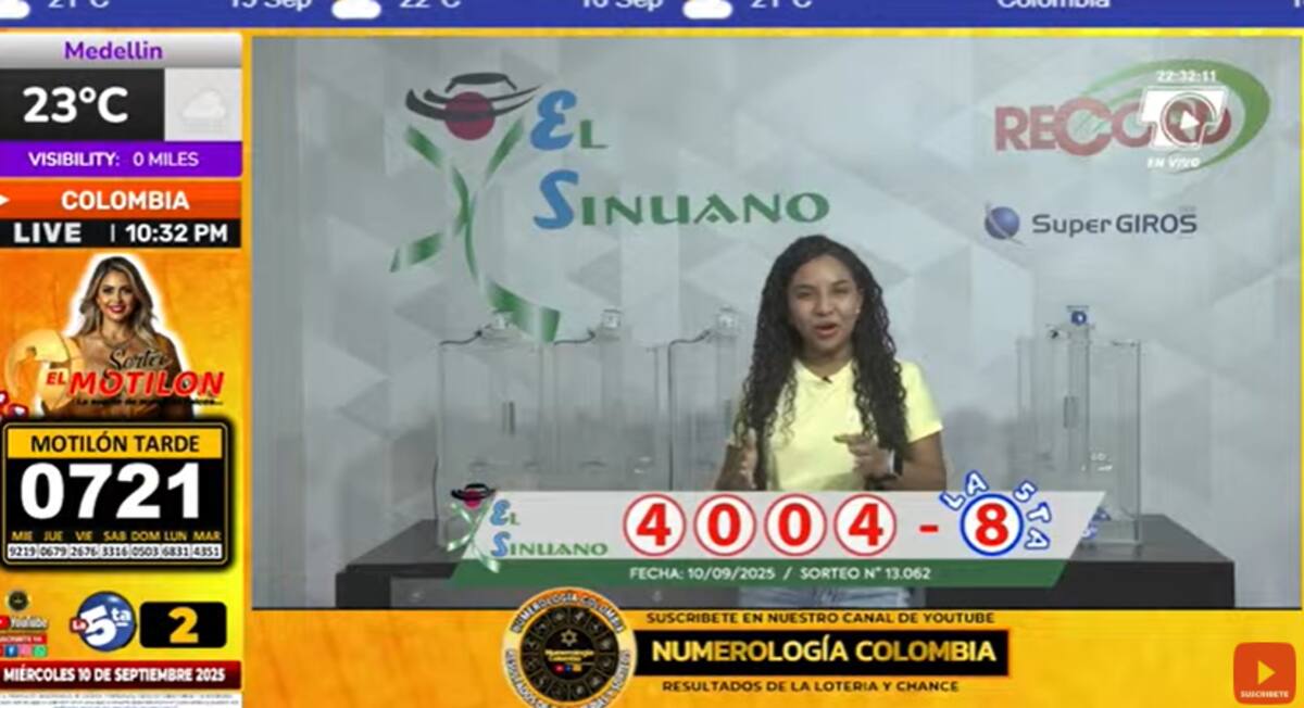 Sinuano Noche del 10 de septiembre de 2025. // Foto: captura de pantalla