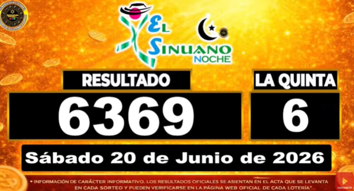 Sinuano Noche del 20 de junio de 2026. // Foto: captura de pantalla