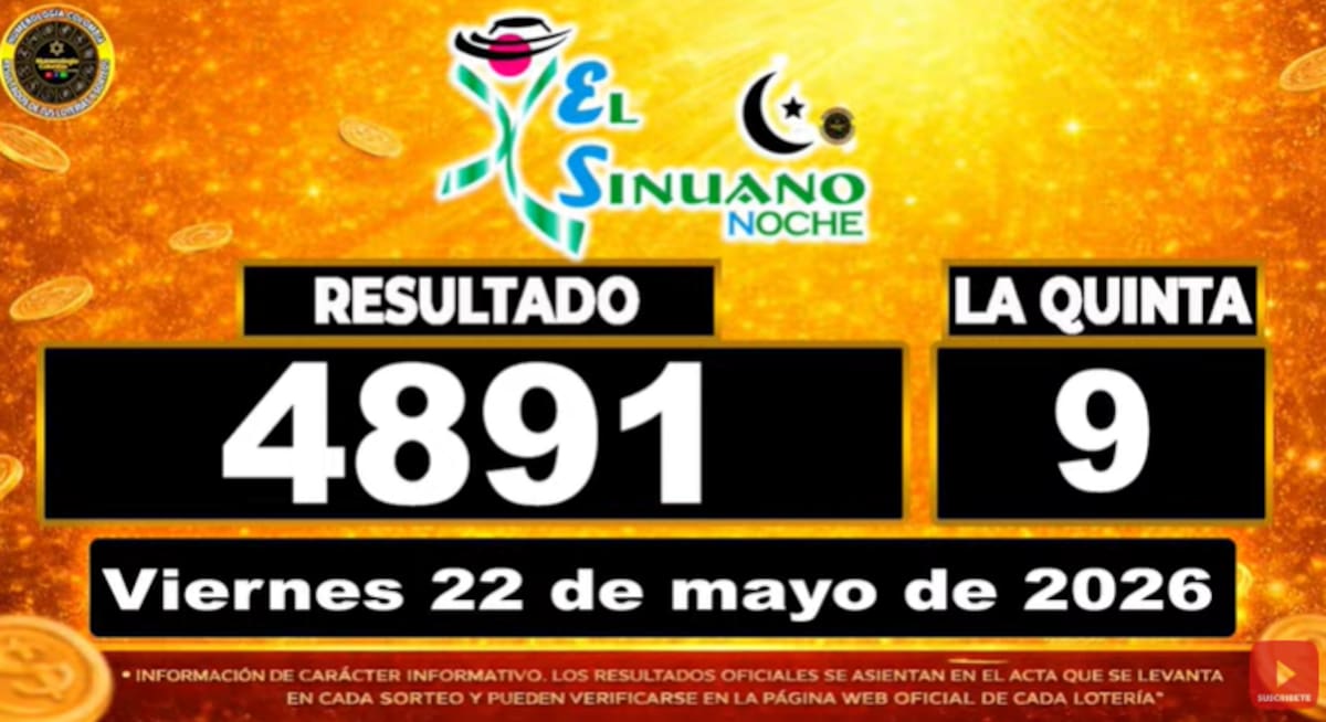 Sinuano Noche del 22 de mayo de 2026. // Foto: captura de pantalla