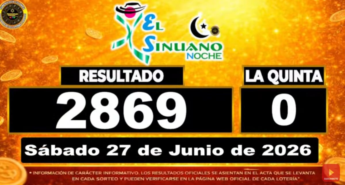 Sinuano Noche del 27 de junio de 2026. // Foto: captura de pantalla