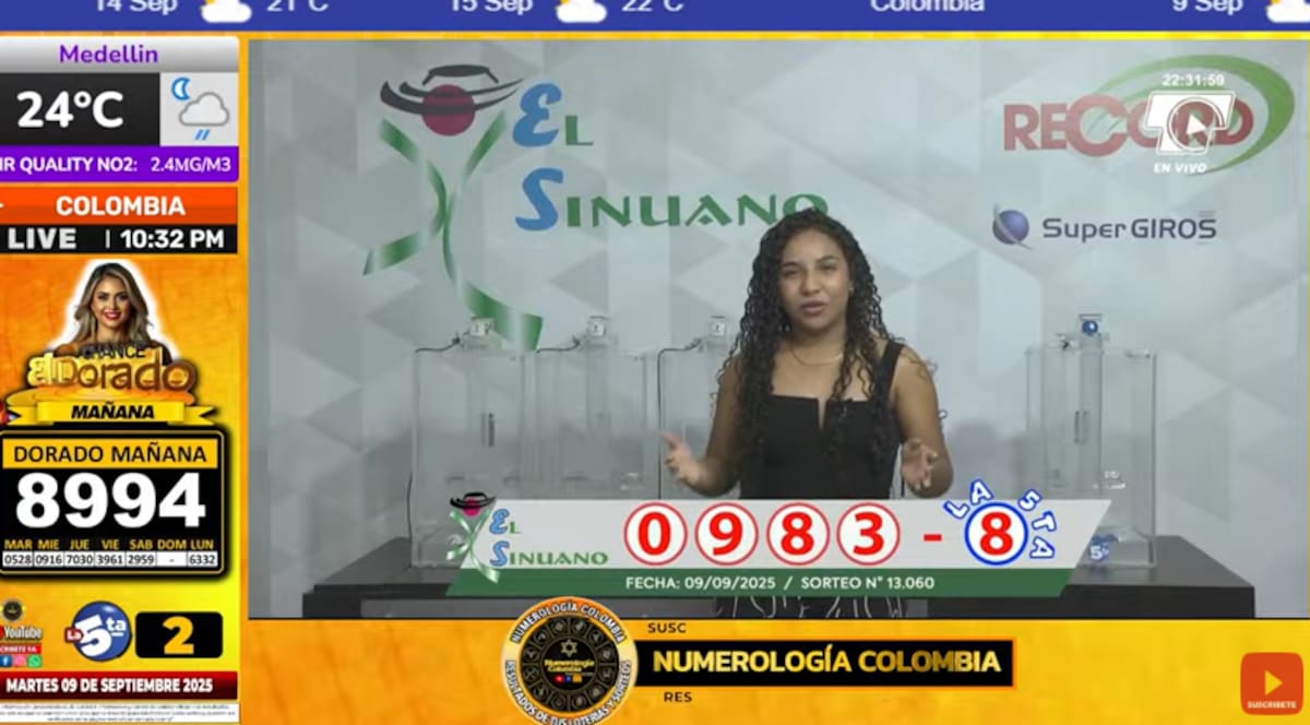 Sinuano Noche del 9 de septiembre de 2025. // Foto: captura de pantalla