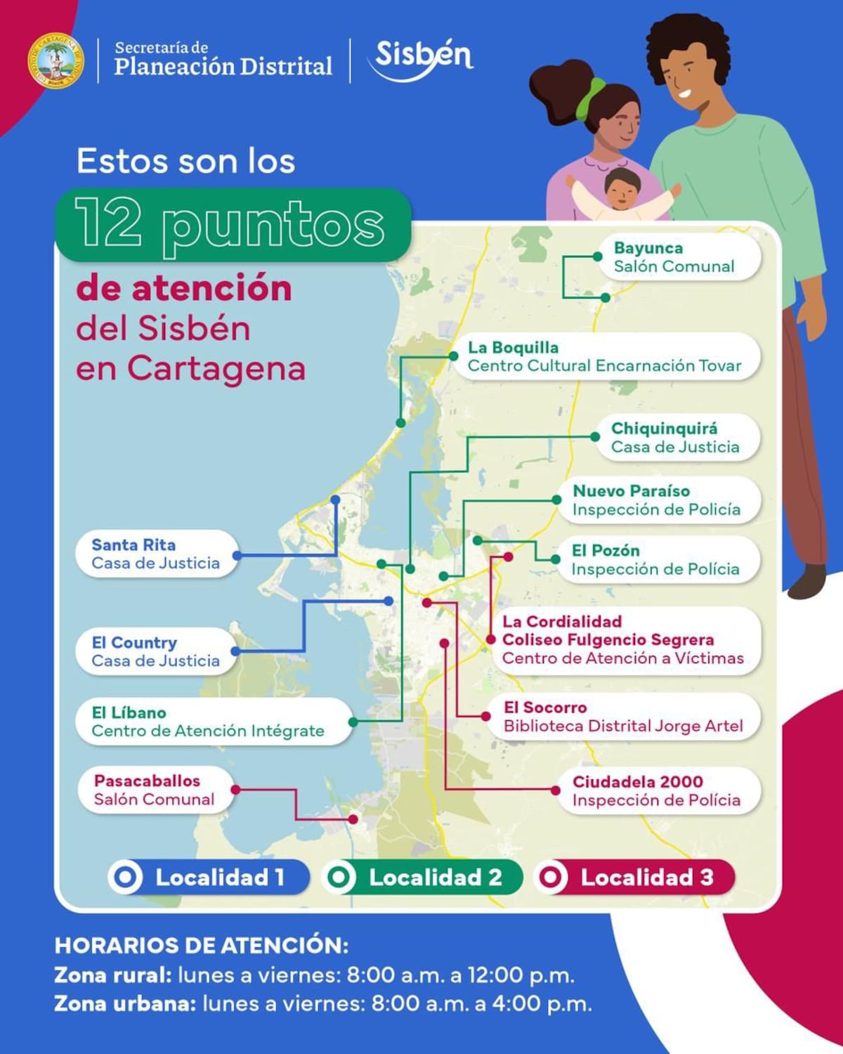 Puntos de atención al Sisbén. // Foto: cortesía - Alcaldía de Cartagena.