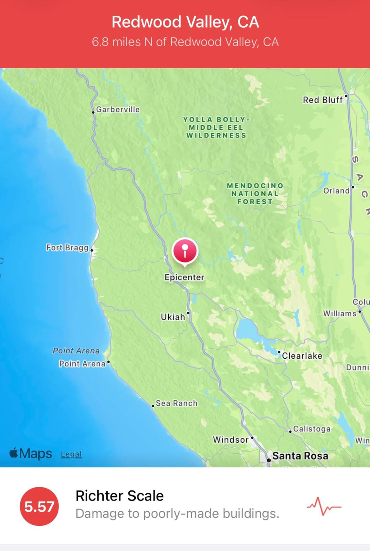Este jueves 24 de junio se registró un movimiento telúrico en California, EE. UU.. // Foto: captura de pantalla