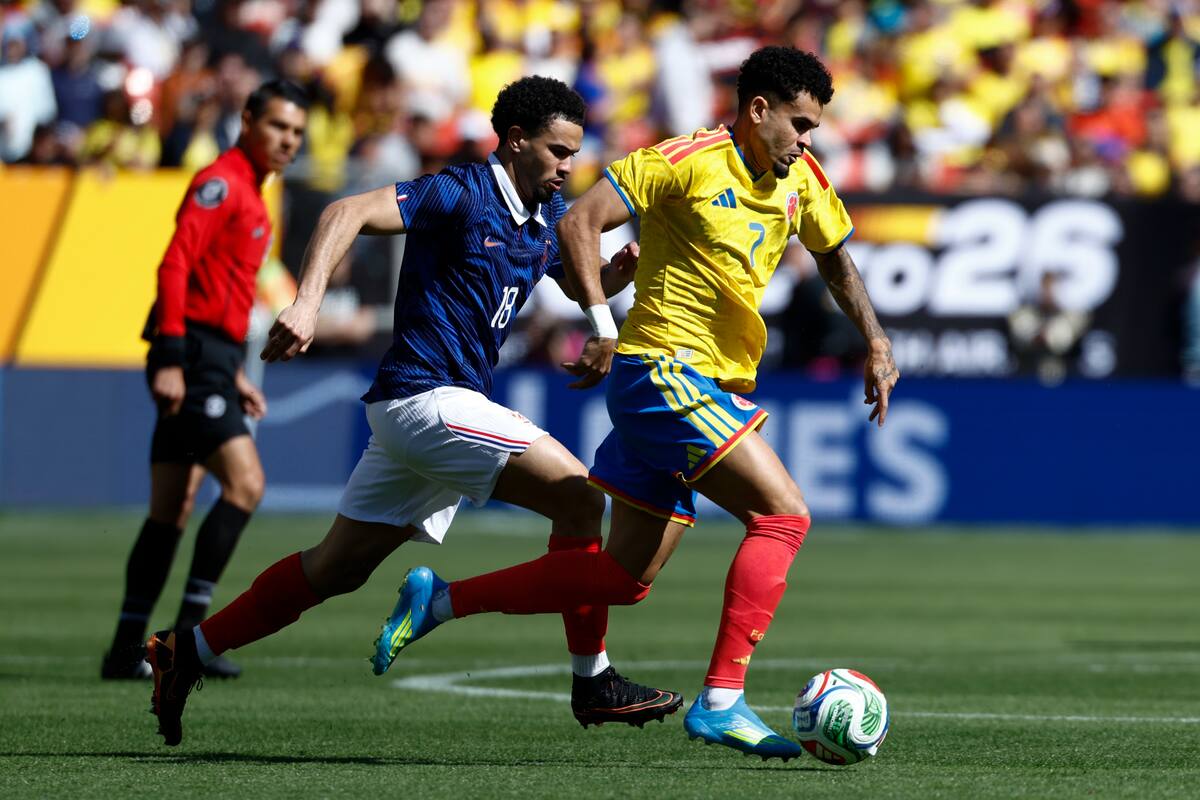 Luis Díaz fue el mejor de Colombia en el amistoso contra Francia. //Foto, EFE: WILL OLIVER