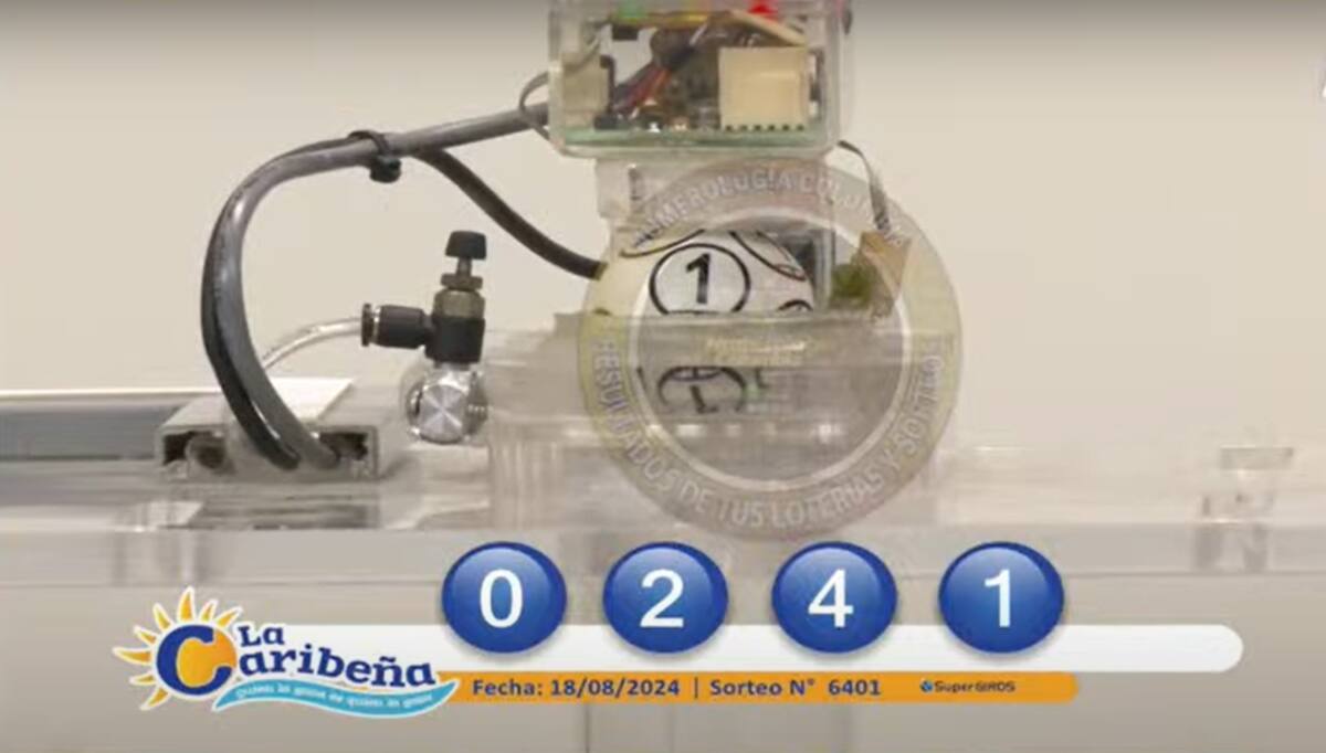 Sorteo de la Caribeña Día 18 de agosto. // Captura de pantalla.