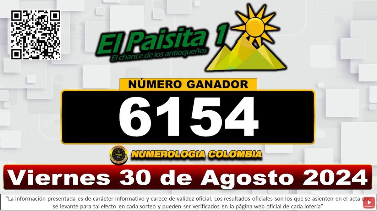 Sorteo del Paisita Día del 30 de agosto.