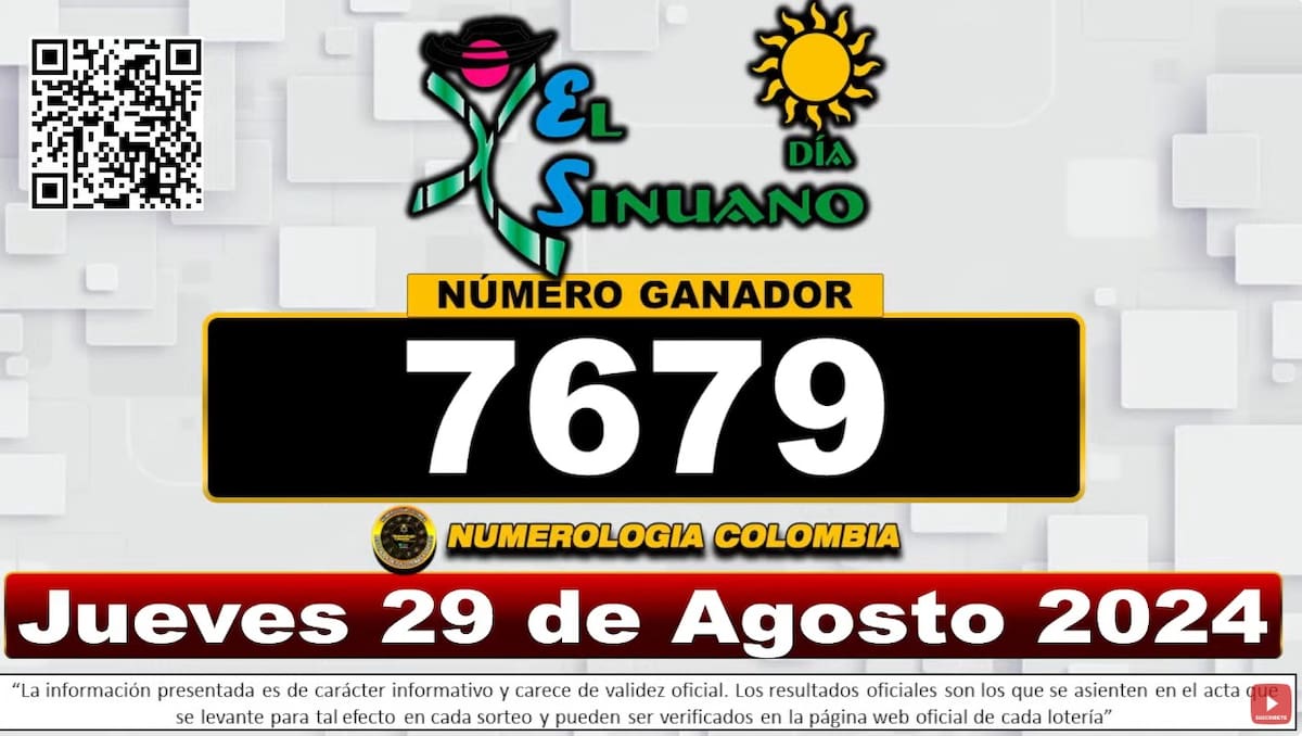Sorteo del Sinuano del 29 de agosto.