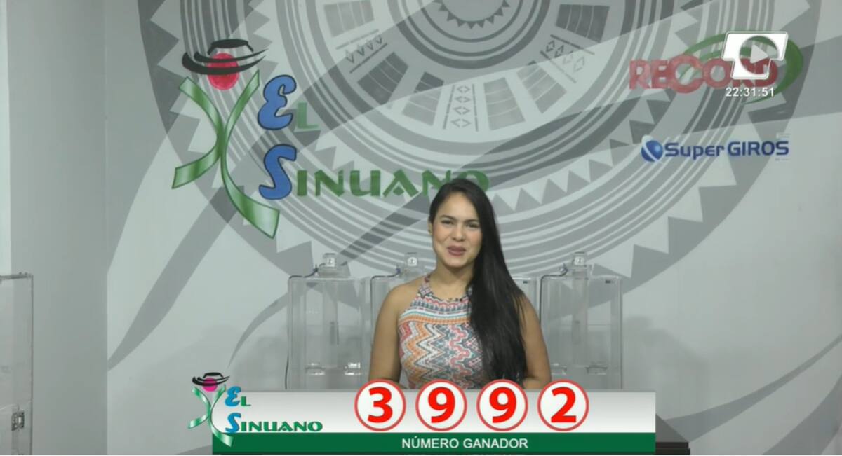 Sorteo El Sinuano Noche 24 de Agosto de 2024. // Captura de video.