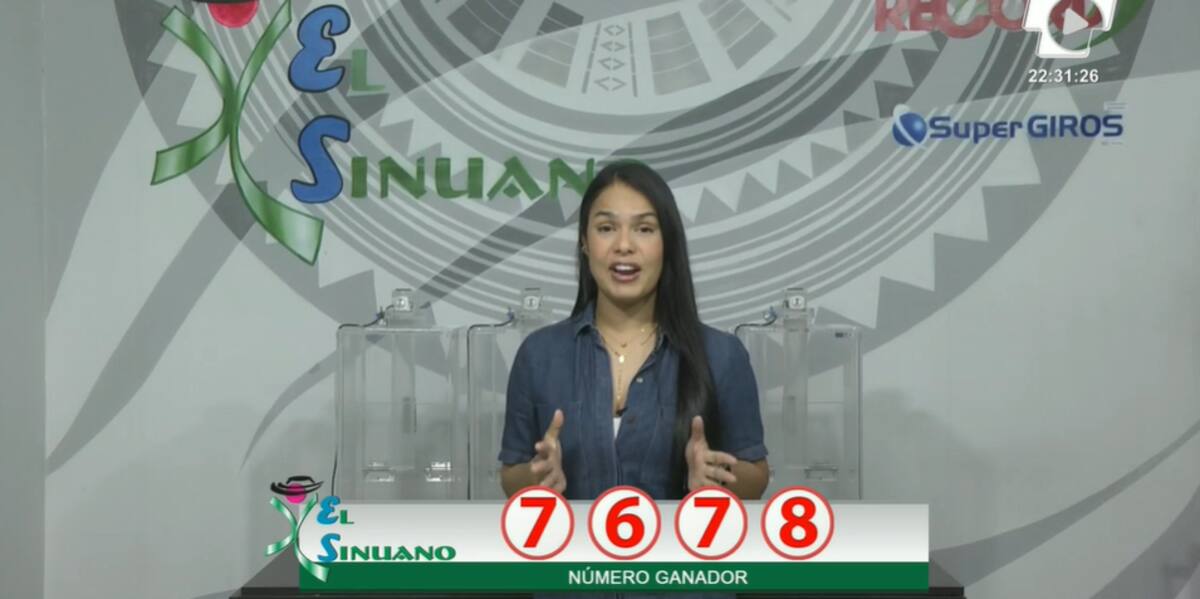 Sorteo El Sinuano Noche 26 de agosto de 2024. // Captura de video.