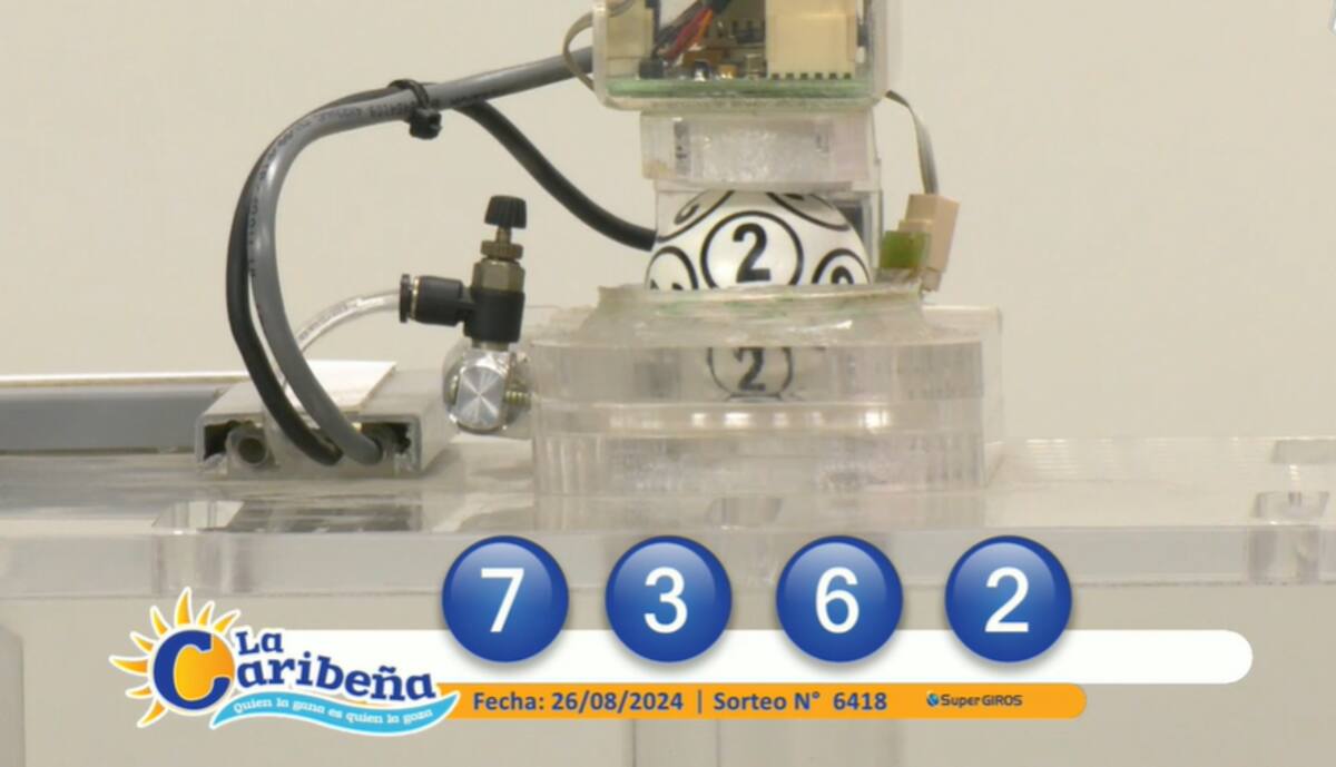 Sorteo La Caribeña Noche 26 de agosto de 2024. // Captura de video.