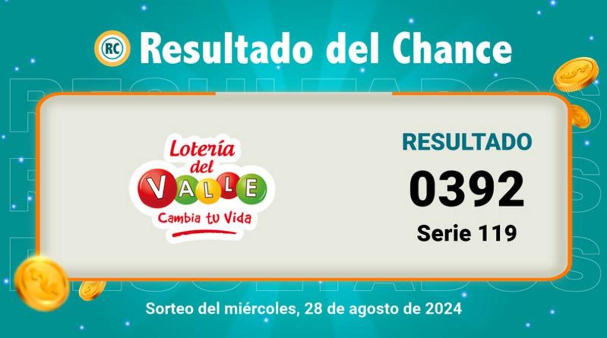 Sorteo Lotería del Valle 28 de agosto de 2024.