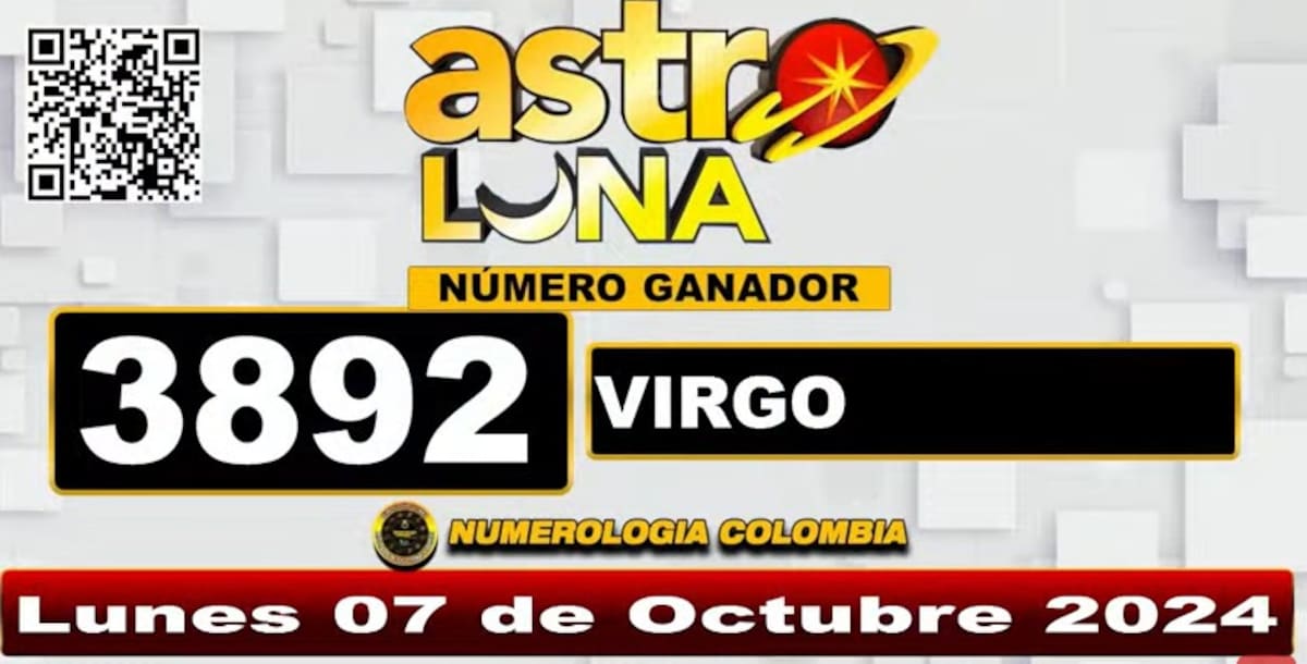 Sorteo Super Astro Luna del lunes 7 de octubre del 2024. // Foto: captura de pantalla