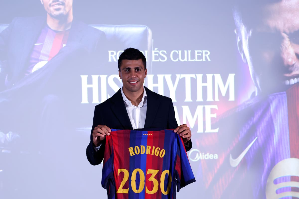 Así fue el primer entrenamiento de Rodri con el Barcelona de España