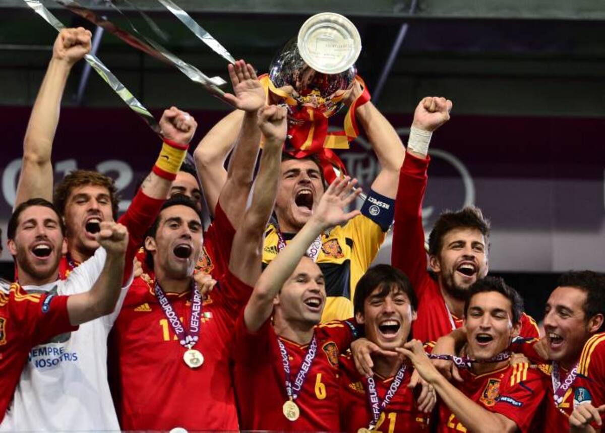 España ganó su tercera Eurocopa e iguala la marca de Alemania como máximo ganador del torneo. AFP GIUSEPPE CACACE