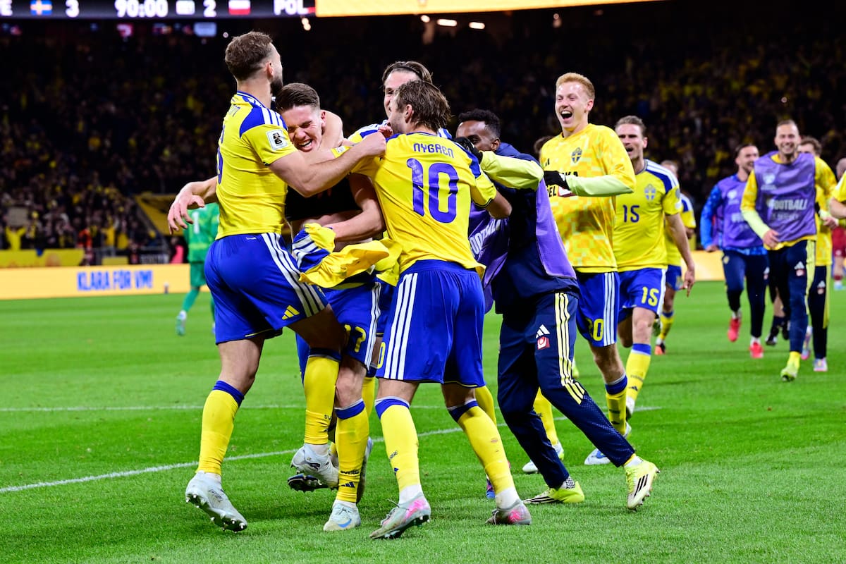 Suecia derrotó a Polonia de forma agónica y estará en el Mundial 2026. //Foto, EFE: Jonas Ekströmer/TT SWEDEN OUT