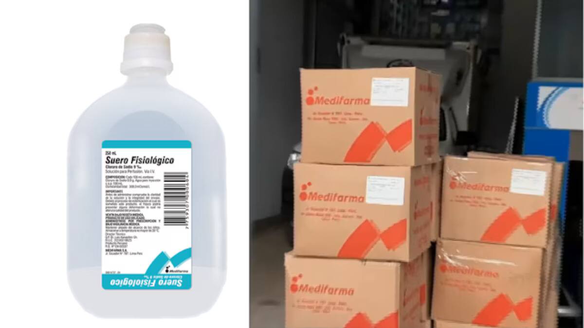 Hay alerta sanitaria en Perú por uso de suero fisiológico de Medifarma. // Foto: Latina Noticias