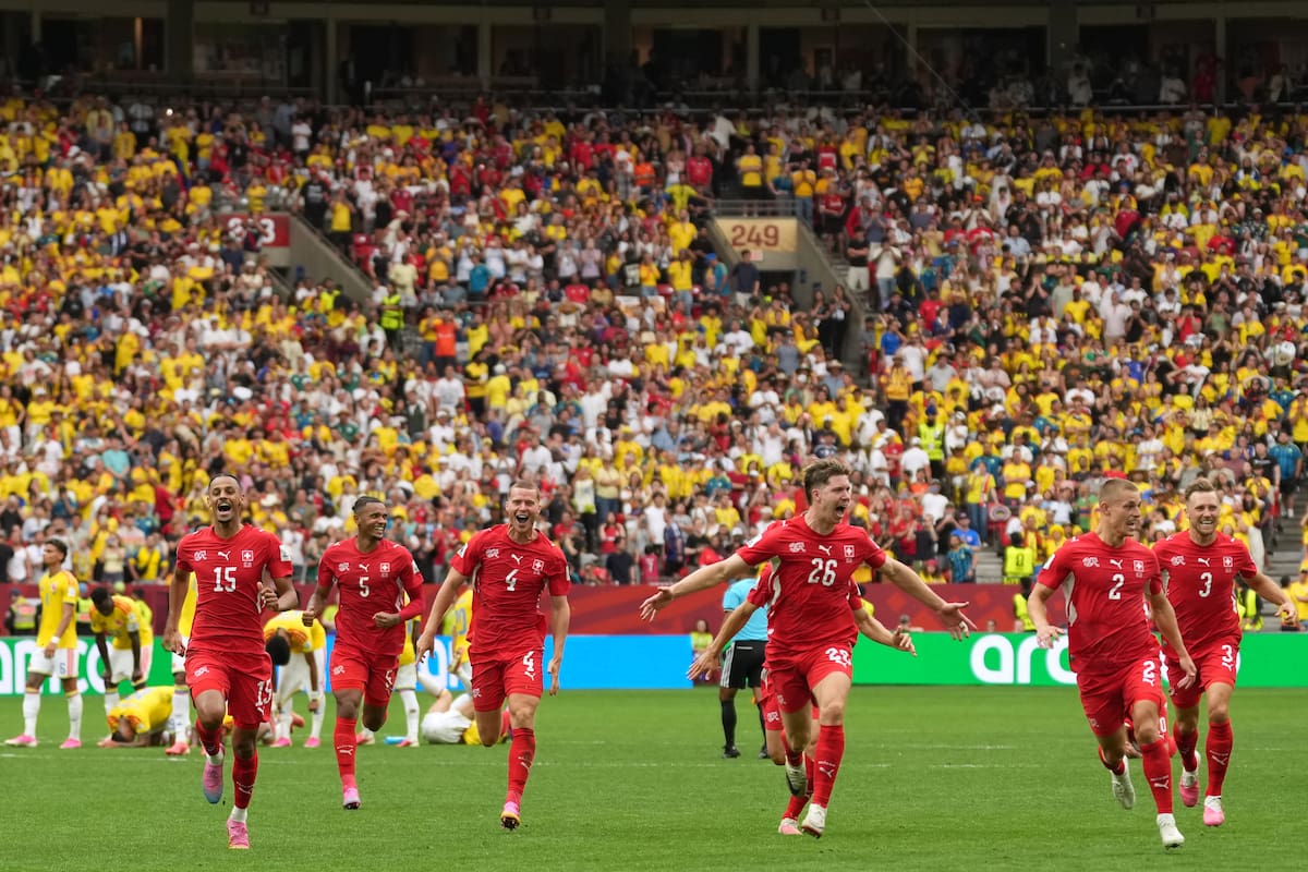 Suiza avanzó a los cuartos de final del Mundial tras eliminar a Colombia en los penales. //Foto, AP: Abbie Parr
