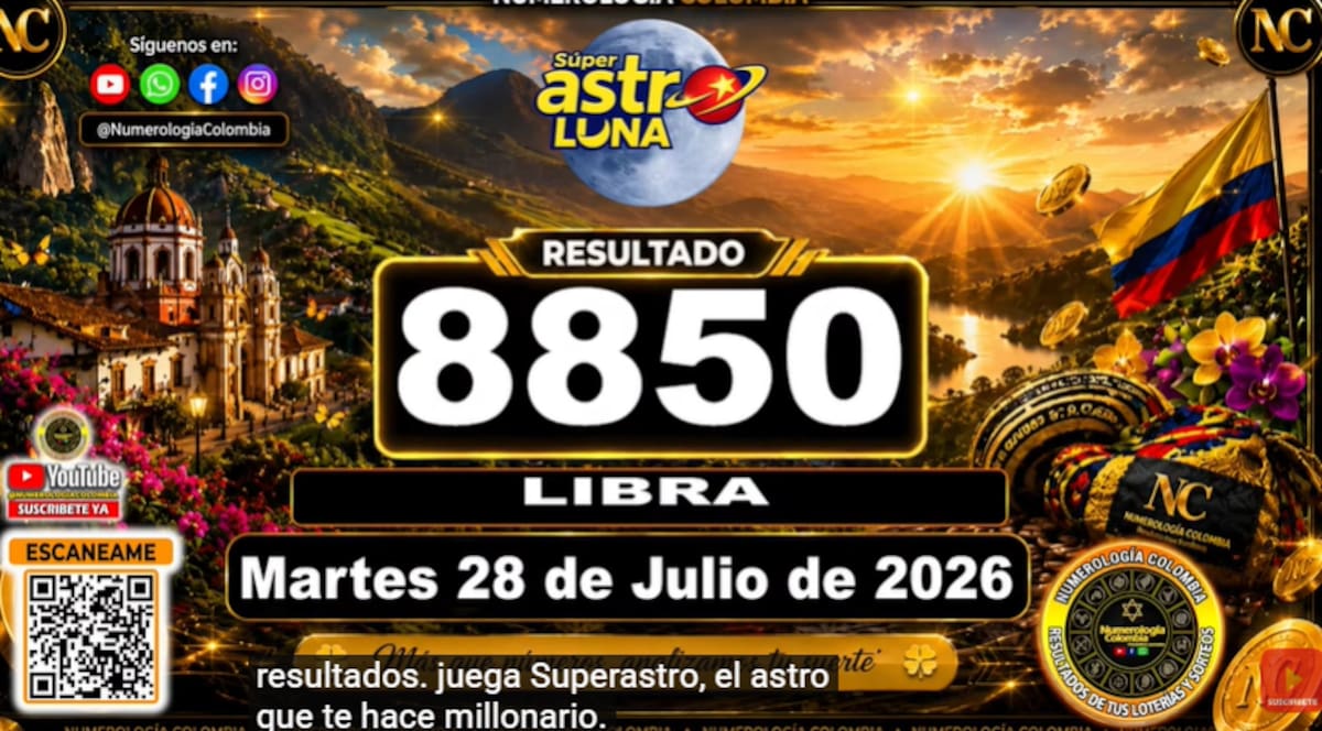 Super Astro Luna del 28 de julio de 2026. // Foto: Foto: captura de pantalla del canal de YouTube @NumerologíaColombia.