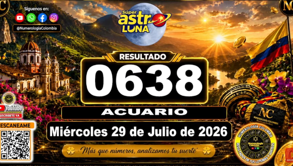 Super Astro Luna del 29 de julio de 2026. // Foto: captura de pantalla del canal de YouTube @NumerologíaColombia.