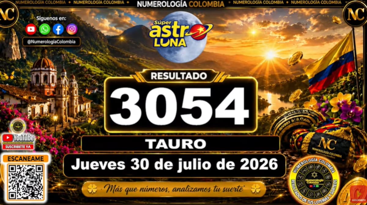 Super Astro Luna del 30 de julio de 2026. // Foto: captura de pantalla del canal de YouTube @NumerologíaColombia.