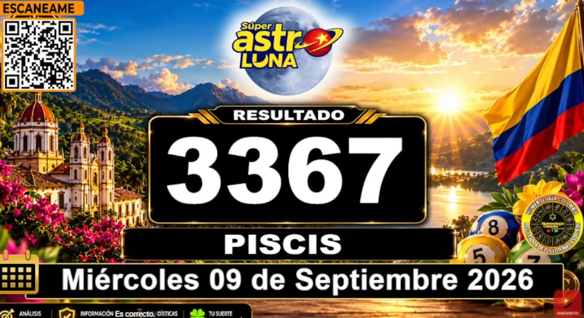 Super Astro Luna del 9 de septiembre de 2026. // Foto: captura de pantalla del canal de YouTube @NumerologíaColombia.