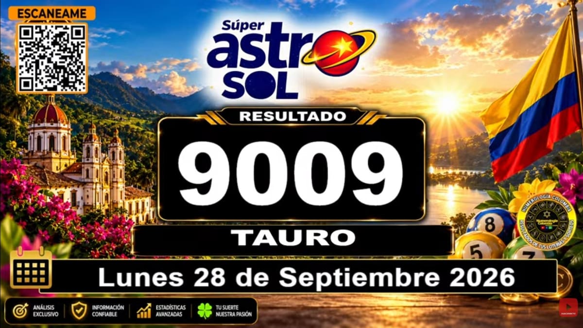 Super Astro Sol del 28 de septiembre de 2026. // Foto: captura de pantalla del canal de YouTube @NumerologíaColombia.