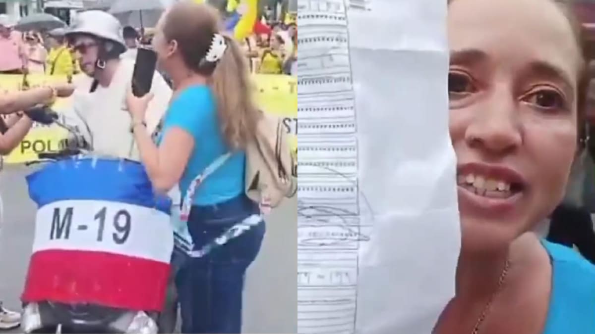 Supuesto concejal infiel fue "boleteado" públicamente en medio de la marcha convocada por el presidente Gustavo Petro. // Captura de video.