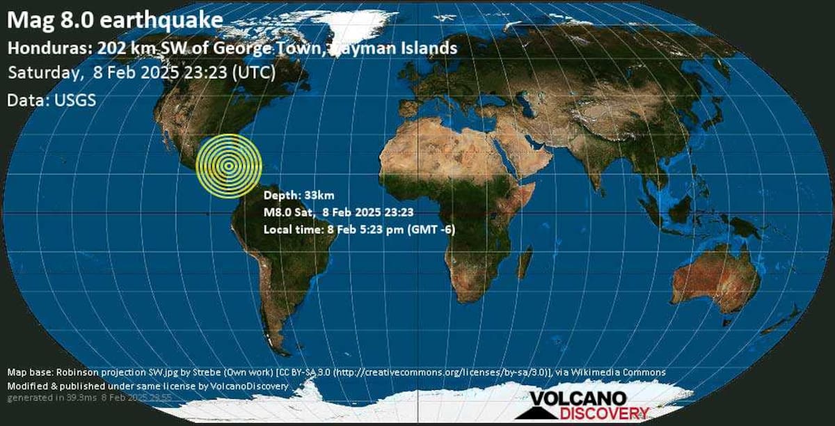 Temblor de magnitud 8.0. // Foto: Volcano Discovery