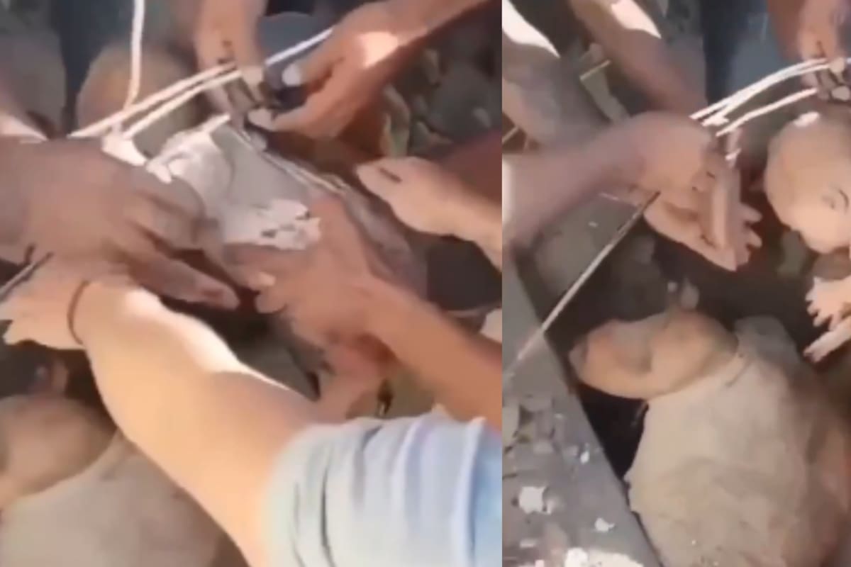 Video: Rescatan a una mujer a su bebé tras el terremoto en Cali