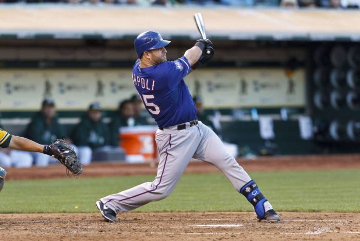 Mike Napoli, toletero de los Rangers de Texas. AP