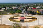 La escultura que estará en la nueva glorieta de acceso a Tierra Baja