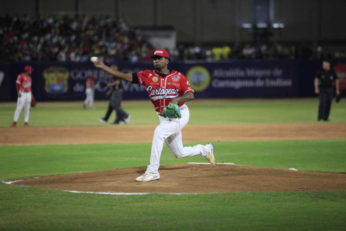 Julio Teherán brilló como el abridor de los Tigres de Cartagena. // Foto: Óscar Díaz - El Universal.