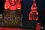 Cartagena iluminó la Torre del Reloj por la lucha mundial contra la polio