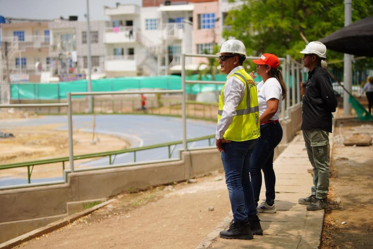 Trabajos de renovación de la Unidad Deportiva El Campestre, en Cartagena. // Foto: cortesía Alcaldía de Cartagena