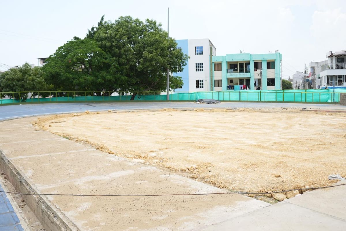 Trabajos de renovación de la Unidad Deportiva El Campestre, en Cartagena. // Foto: cortesía Alcaldía de Cartagena