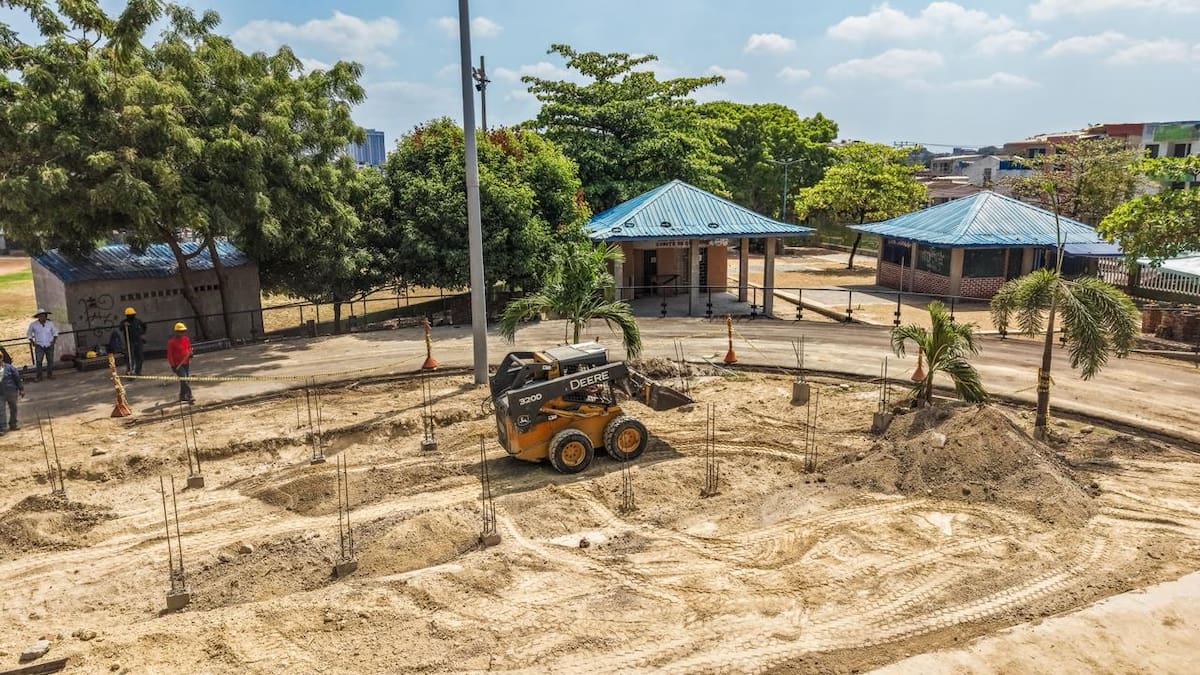 Trabajos de renovación de la Unidad Deportiva El Campestre, en Cartagena. // Foto: cortesía Alcaldía de Cartagena