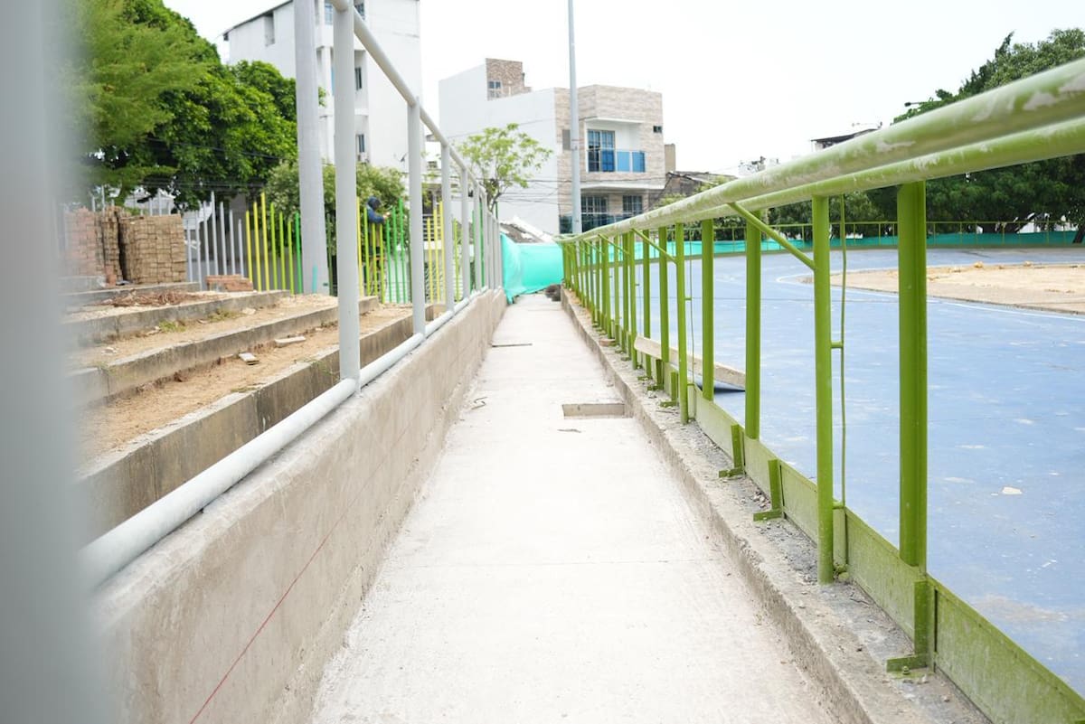 Trabajos de renovación de la Unidad Deportiva El Campestre, en Cartagena. // Foto: cortesía Alcaldía de Cartagena